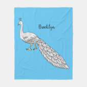 Cartoon von Weißpfauenvögeln Fleecedecke (Vorderseite)