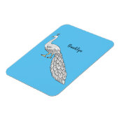 Cartoon von Weißpfauenvögeln Magnet (Linke Seite)