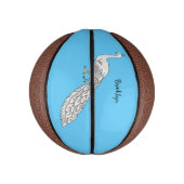 Cartoon von Weißpfauenvögeln Mini Basketball (Vertikal)