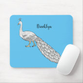 Cartoon von Weißpfauenvögeln Mousepad (Mit Mouse)