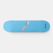 Cartoon von Weißpfauenvögeln Skateboard (Horizontal)