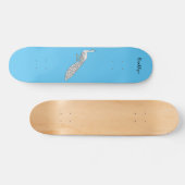 Cartoon von Weißpfauenvögeln Skateboard (Horizontal)