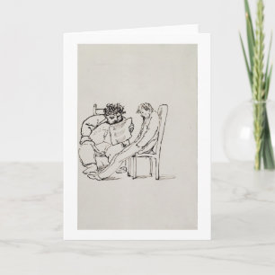 Cartoon von William Morris (1834-1996), der Gedich Karte