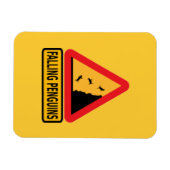Cartoon, Vorsicht, fallender Pinguin, Pinguin, si Magnet (Horizontal)