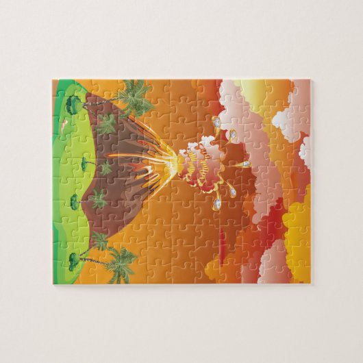Cartoon-Vulkan-Eruption 2 Puzzle (Horizontal)