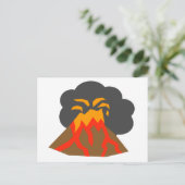 Cartoon Vulkan Lavaausbruch und Rauchen Postkarte (Stehend Vorderseite)
