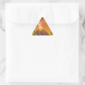 Cartoon Vulkanausbruch 2 Dreieckiger Aufkleber (Tasche)