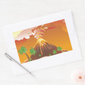 Cartoon Vulkanausbruch Rechteckiger Aufkleber (Umschlag)