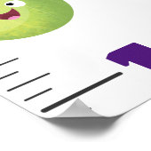 Cartoon-Wachstumstabelle für niedliches Obst Poster (Ecke)