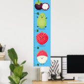 Cartoon-Wachstumstabelle für niedliches Obst Poster (Heimbüro)