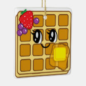 Cartoon Waffle Food Weihnachten Keramikornament (Rechts)