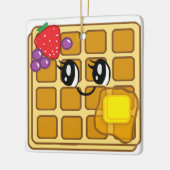 Cartoon Waffle Food Weihnachten Keramikornament (Links)