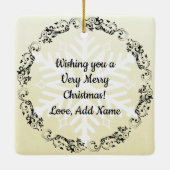 Cartoon Waffle Food Weihnachten Keramikornament (Rückseite)