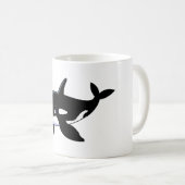 Cartoon Wal White 11 oz Klassische Tasse (VorderseiteRechts)