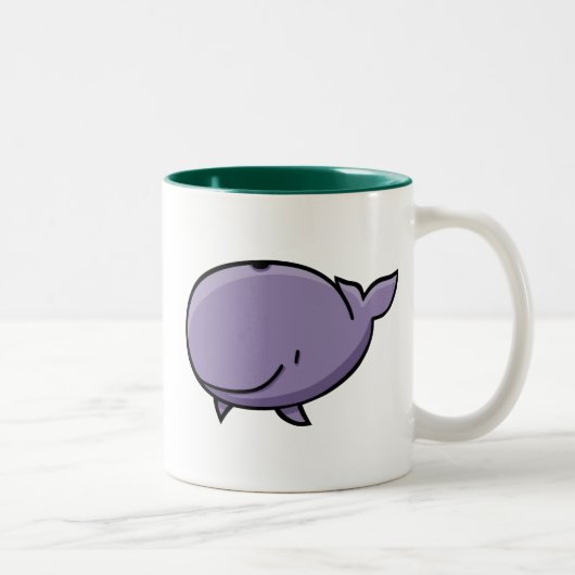 Cartoon-Wal Zweifarbige Tasse (Rechts)