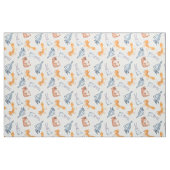 Cartoon Waldtiere. Wolf, Bär, Fuchs und Hase. Stoff (Fat Quarter (45,7 x 55,9 cm))