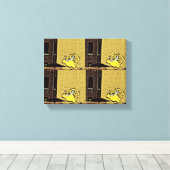 Cartoon Wall Cat Leinwanddruck (Insitu (Holzboden))