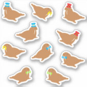 Cartoon Walrus Aufkleber (Vorderseite)