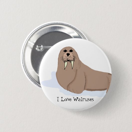 Cartoon Walrus Button (Vorne & Hinten)