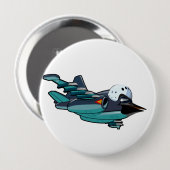 Cartoon Warbird Flugzeug Button (Vorne & Hinten)