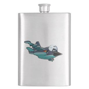 Cartoon Warbird Flugzeug Flachmann
