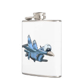 Cartoon Warbird Flugzeug Flachmann (Links)