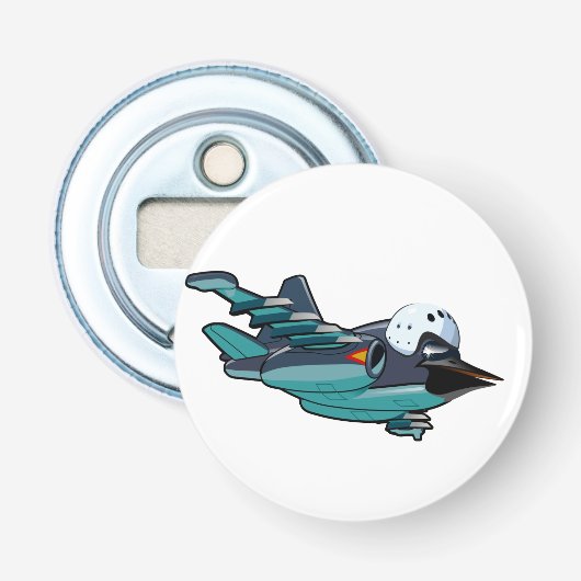 Cartoon Warbird Flugzeug Flaschenöffner (Vorderseite)