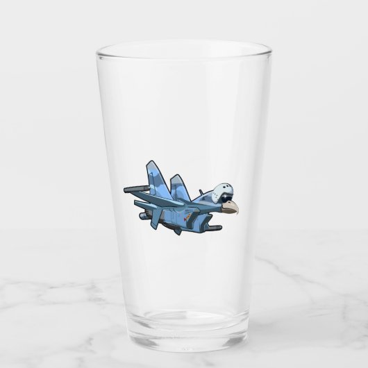 Cartoon Warbird Flugzeug Glas (Vorderseite)