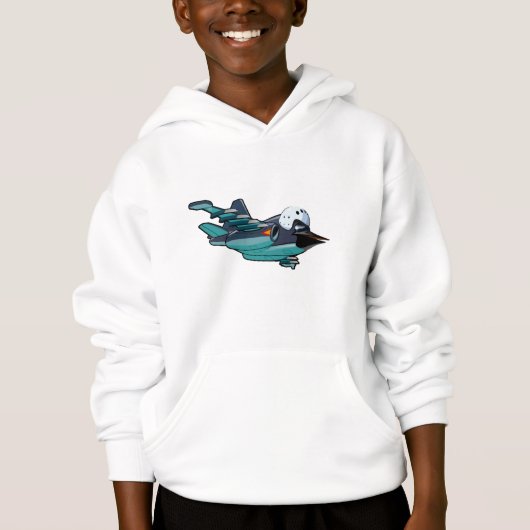 Cartoon Warbird Flugzeug Hoodie (Vorderseite)