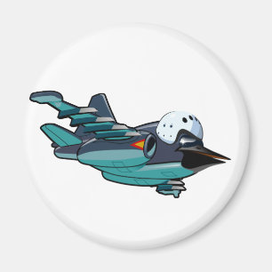 Cartoon Warbird Flugzeug Magnet