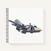Cartoon Warbird Flugzeug Notizblock (Vorderseite)