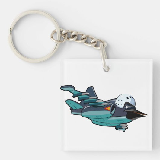 Cartoon Warbird Flugzeug Schlüsselanhänger (Vorderseite)