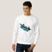 Cartoon Warbird Flugzeug Sweatshirt (Vorne ganz)