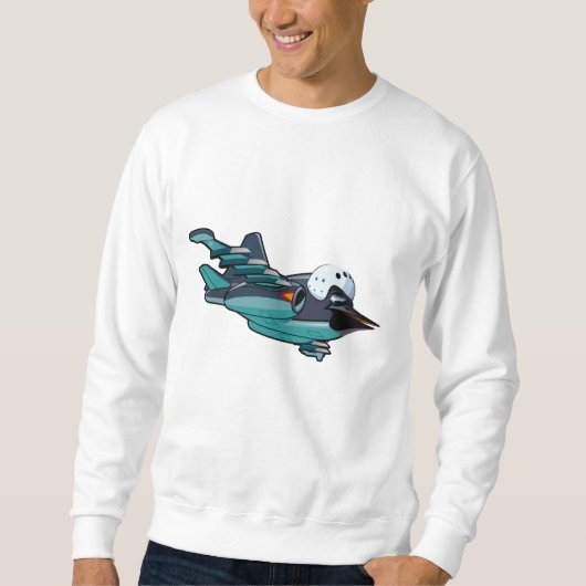 Cartoon Warbird Flugzeug Sweatshirt (Vorderseite)