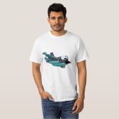 Cartoon Warbird Flugzeug T-Shirt (Vorne ganz)