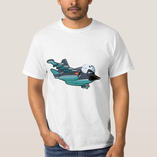 Cartoon Warbird Flugzeug T-Shirt (Vorderseite)