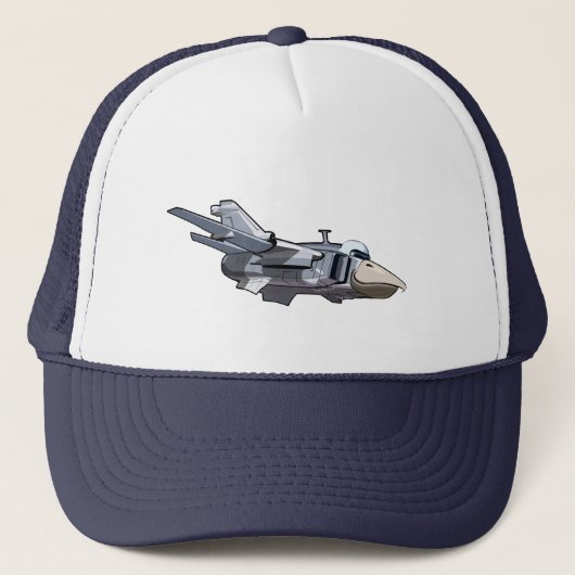 Cartoon Warbird Flugzeug Truckerkappe (Vorderseite)