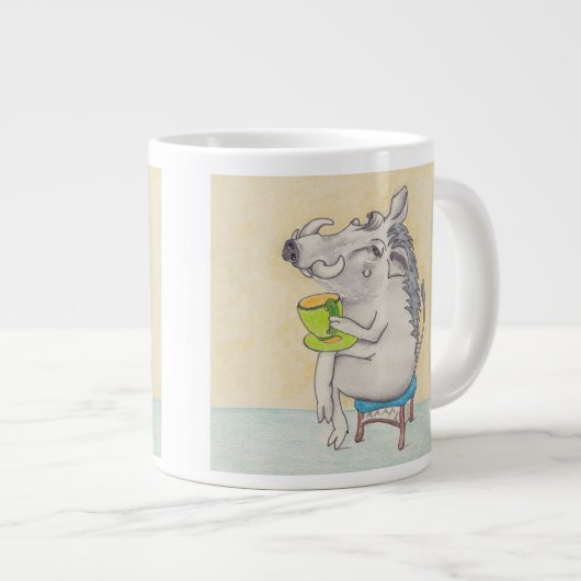 Cartoon Warthog Tasse. Jumbo-Tasse (Vorderseite Rechts)