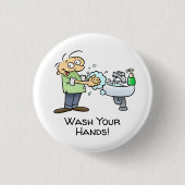 Cartoon waschen button (Vorderseite)