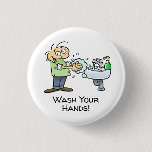 Cartoon waschen button