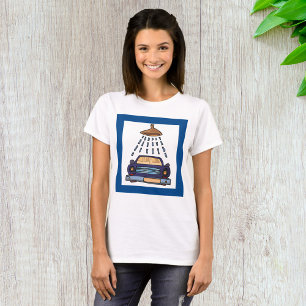 Cartoon-Waschstraße für blaue Autos, Vintage-Autop T-Shirt