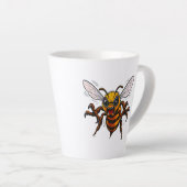 Cartoon Wasp Charge Bold Insect Art Milchtasse (Rechte Ecke)