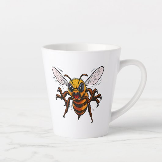 Cartoon Wasp Charge Bold Insect Art Milchtasse (Rechts)