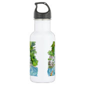 Cartoon-Wasserfall am Earth Day Edelstahlflasche (Rückseite)