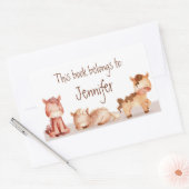 Cartoon Wasserfarbe Niedliche Pferde Rechteckiger Aufkleber (Umschlag)