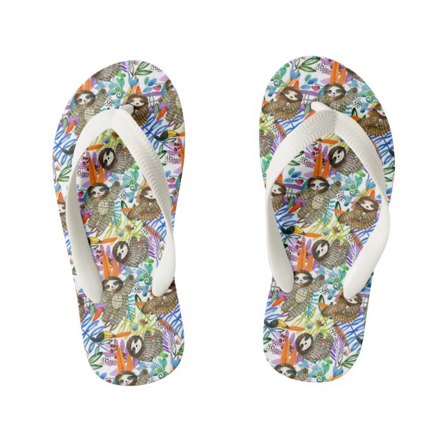 Cartoon Wasserfarben-Muster Kinderbadesandalen (Fußbett)