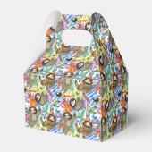 Cartoon Watercolor Sloth Pattern Geschenkschachtel (Rückseite)