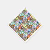 Cartoon Watercolor Sloth Pattern Serviette (Ecke)