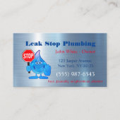 Cartoon Waterdrop Plumber Man Klempnerservice Visitenkarte (Vorderseite)