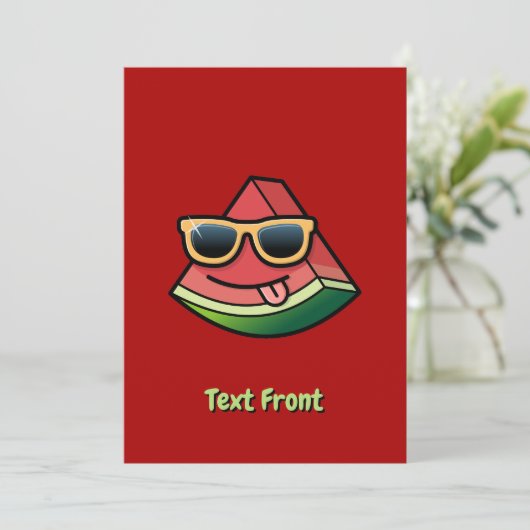 Cartoon Watermelon Einladung (Stehend Vorderseite)